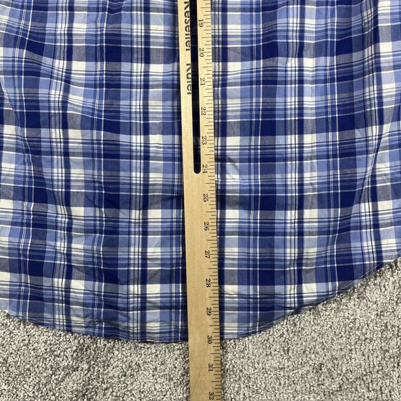 Ralph Lauren Button Down Shirt Mens Small Plaid Blue Short Sleeve - Picture 9 of 10